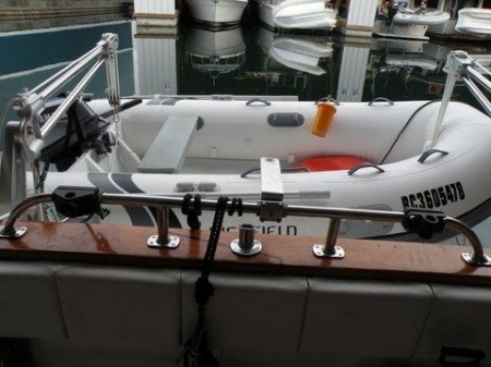 1900 Fixed Adjustable Dinghy Davits, With Compression Strut, and Quick Remove Shoes